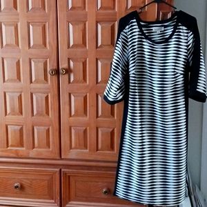 SOHO Black & White Midi Dress,  2X
